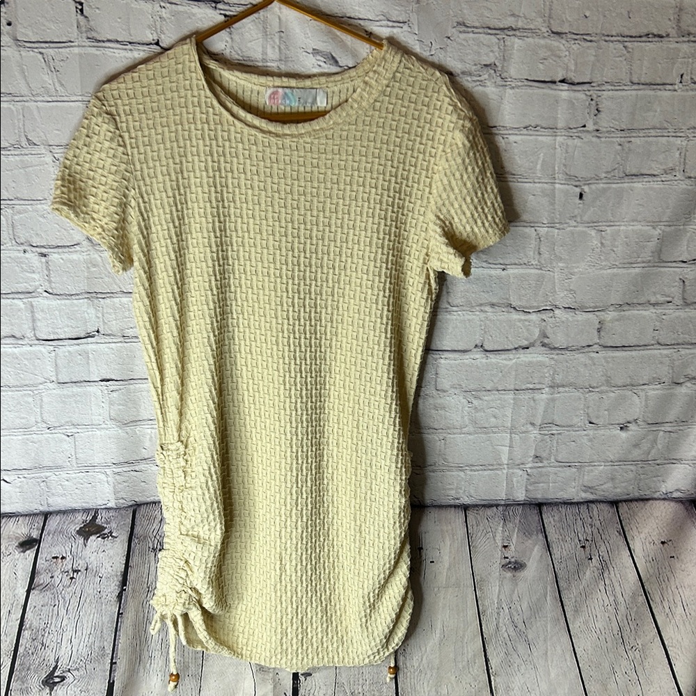 Free People Cream Textured Swim Coverup